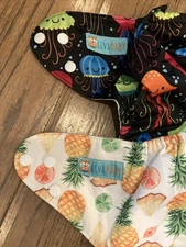 2 Alva Baby Cloth Diapers Adjustable 4 Pads Alva Baby Pineapple Sea