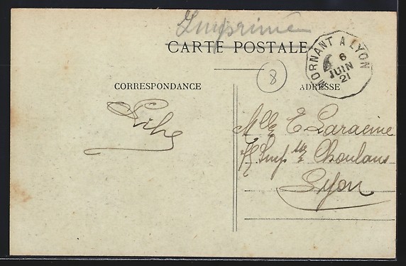 Old postcard Saint-Laurent-d'Agny, Château de Souvigny 1921  thumbnail 2