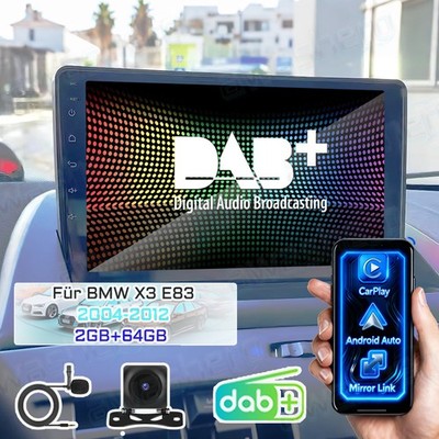 Für BMW X3 E83 2004-2012 Autoradio Android 15 GPS Navi WIFI BT Carplay 64GB DAB+