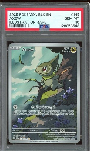 PSA 10 GEM MINT - Axew #145 Scarlet & Violet Black Bolt Illustration Rare