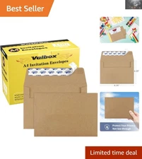 100-Pack Brown Kraft Photo Envelopes - Ideal for Weddings & Celebrations