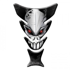 Motorrad Tankpad Keiti KT-7000, Grau, Skull, 2-teilig, HxB 21,5x15/5,7 cm