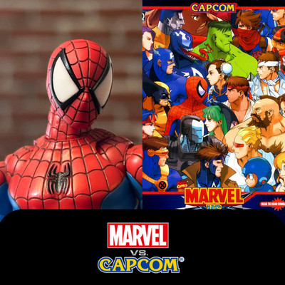 HEAD ONLY Mafex 185 Marvel Vs Capcom Spider-Man 1/12 Scale Custom Painted