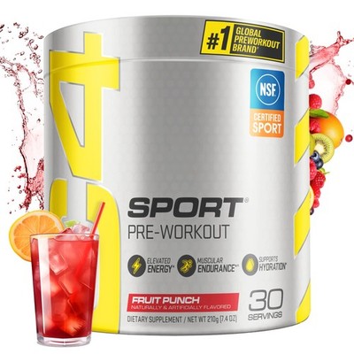 C4 Sport Pre Workout Powder Fruit Punch - NSF Certified, 30 Servings
