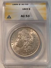 1889 P Morgan Silver Dollar ANACS AU53