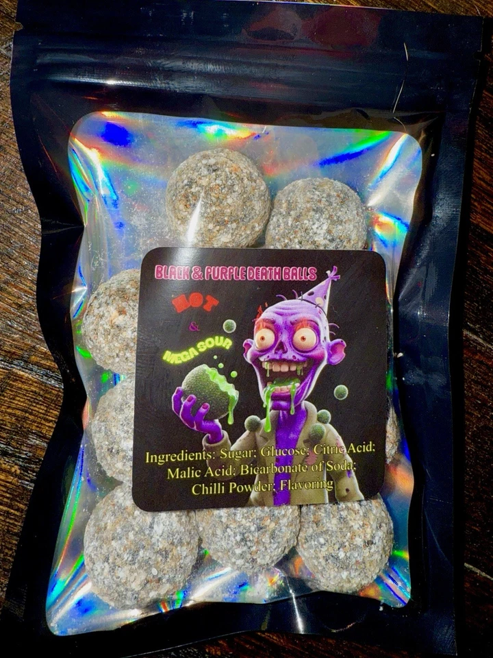 Doce Extreme Sour “Black & Purple Death” importado do Reino Unido - Como visto na TV! - Imagem 2 de 4