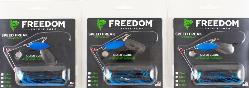 (LOT OF 3) FREEDOM TACKLE SPEED FREAK SPINNERBAIT 3/8OZ TWILIGHT #53160 CP6284