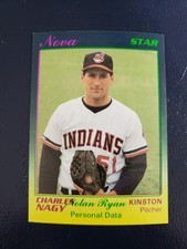 Charles Nagy Indians Nolan Ryan OVERPRINT 1989 Star Company ERROR SCARCE!