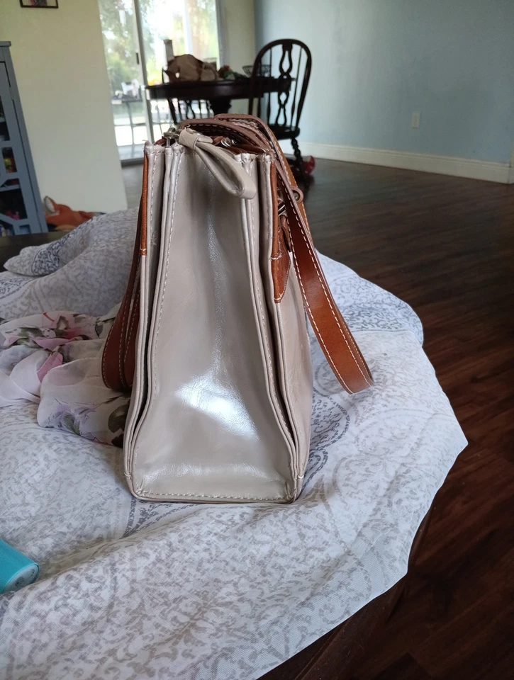 Giani Bernini 金色和棕色皮革单肩包钱包手提包 — 第 4/4 张图片