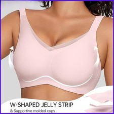 Wireless Jelly Bras V Mesh Supportive Tshirt Bra No Underwire Seamless Push Up