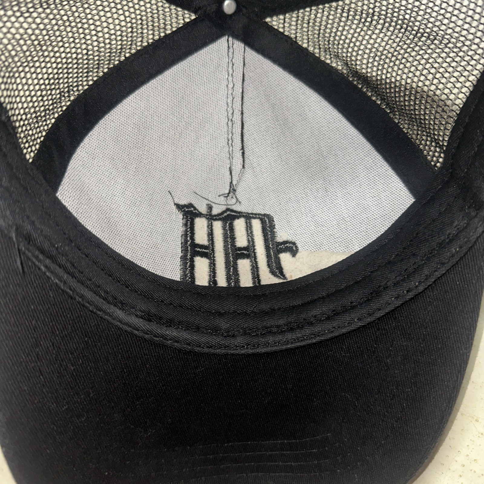 Gothic Letter M Hat Cap Snapback Solid All Black … - image 8