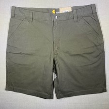 Carhartt Rugged Flex Loose Fit Canvas Work Shorts 38x10 Tarmac Green NWT