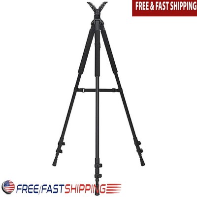 3-In-1 Lightweight Aluminum Shooting Stick Tripod Adjustable Height 20-65 In New
