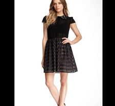 Alice + Olivia Peter Pan Collar Eyelet Dress sz 2