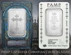 1 oz Silver - PAMP Suisse Christian Cross (Cross of Christianity)  5000 Mintage