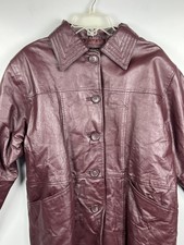 Salon Studio Haband Women’s Leather Jacket M Button Up Western Cowgirl Rancher