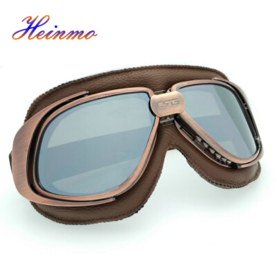 Vintage Retro Motorrad Helm Pilot Brille Flying Motorbike Goggles Glasses Brille