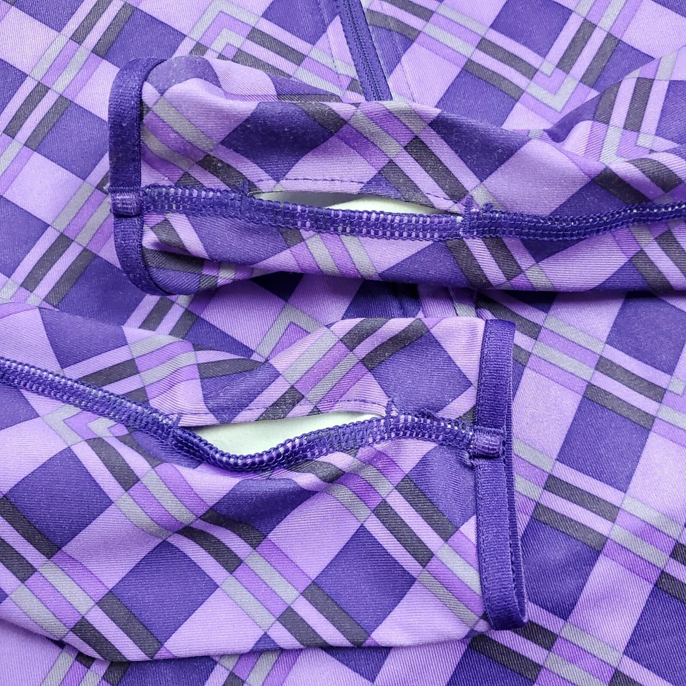 Camisa Pullover Nike Pro Dri Fit Para Mujer Púrpura Geométrica Manga Larga Talla Pequeña Foto 4 de 4