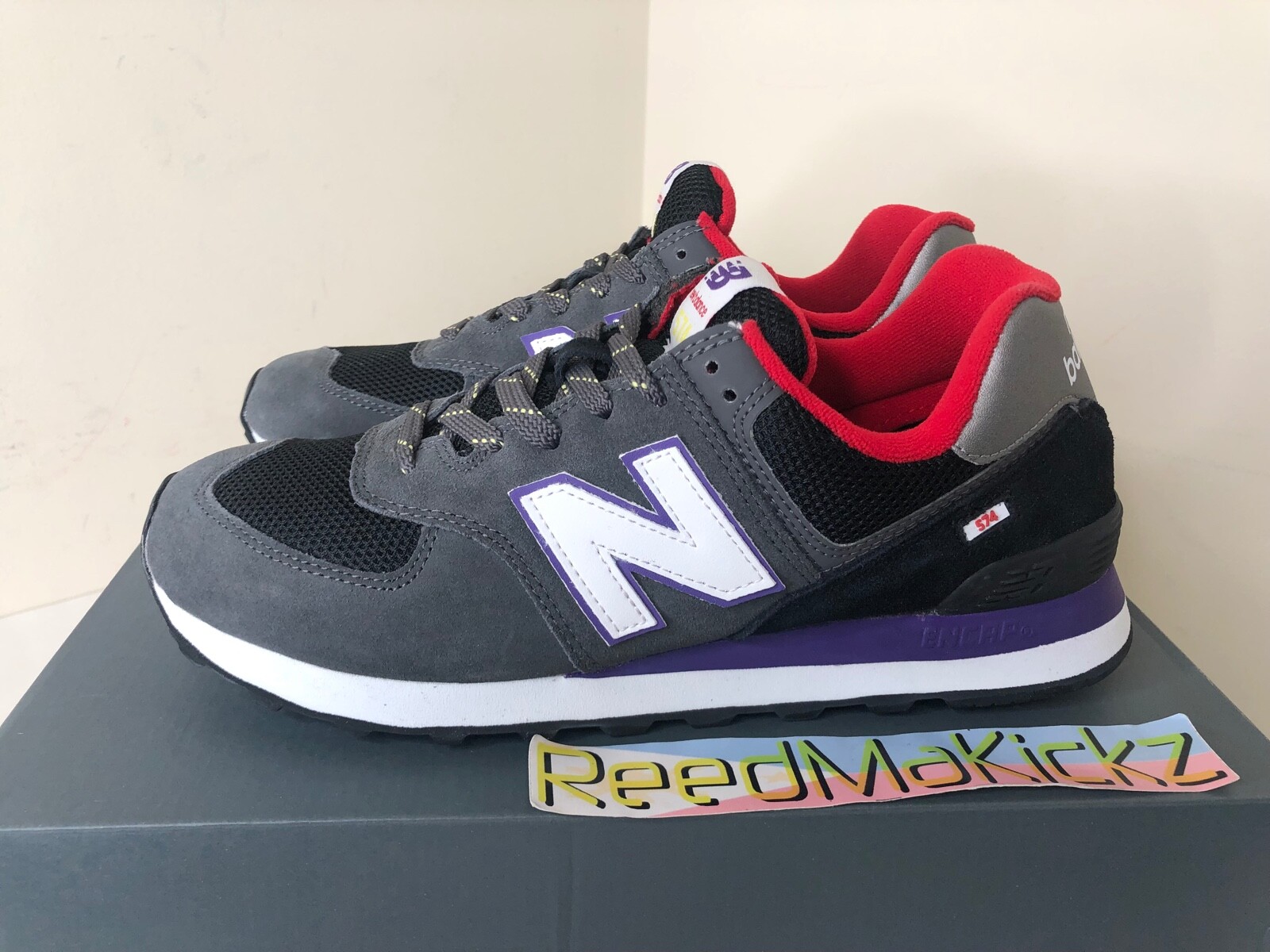 New Balance 574 Grey Black Purple 