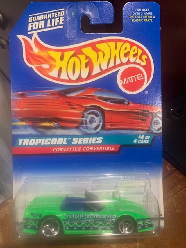 1998 Hot Wheels Tropicool Series Corvette Convertible #696 (3-spoke)