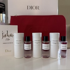 Dior Bundle Miniature Perfume Gris Dior - New Look - Dioriviera Red Pouch