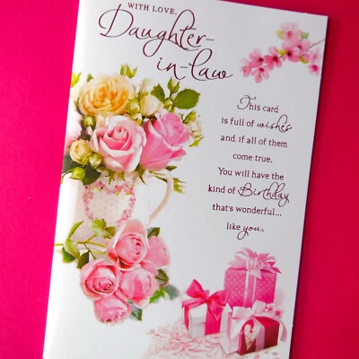 Daughter In Law Birthday Card Special Message Lovely Nice Long Verse LARGE 9"x6"