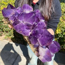 16LB Natural Amethyst Point Quartz Crystal Rock Stone Purple Mineral Spe