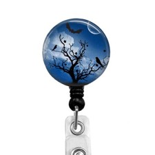 Halloween Night Spooky Themed Badge Reel Retractable Badge ID Holder, 348A
