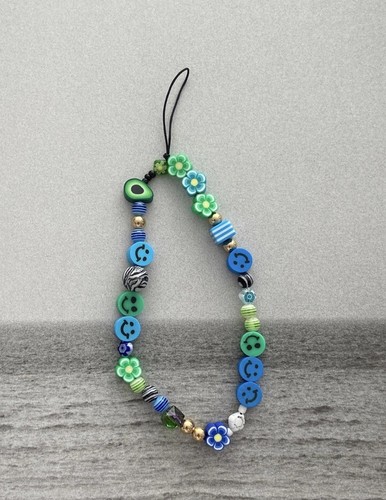 Green & Blue Phone Charm - Phone Bracelet - Unique Lucky Phone Strap - 第 2/2 張圖片