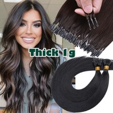 Human Hair Extensions NANO RING Remy Thick Micro Nano Loop Links Beads Tip 150S