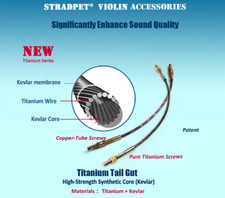 STRADPET TAILGUT TITANIUM-SOUND ENHANCEMENT-BLING-UPGRADE VIOLIN 4/4 FIDDLE