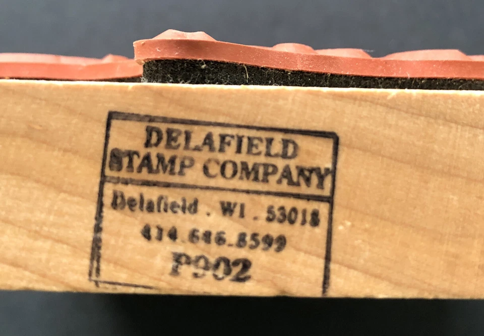 Delafield Rubber Stamp Fruit Basket Wood Mounted  4" x 3 1/2" #P902 Foto 3 de 4