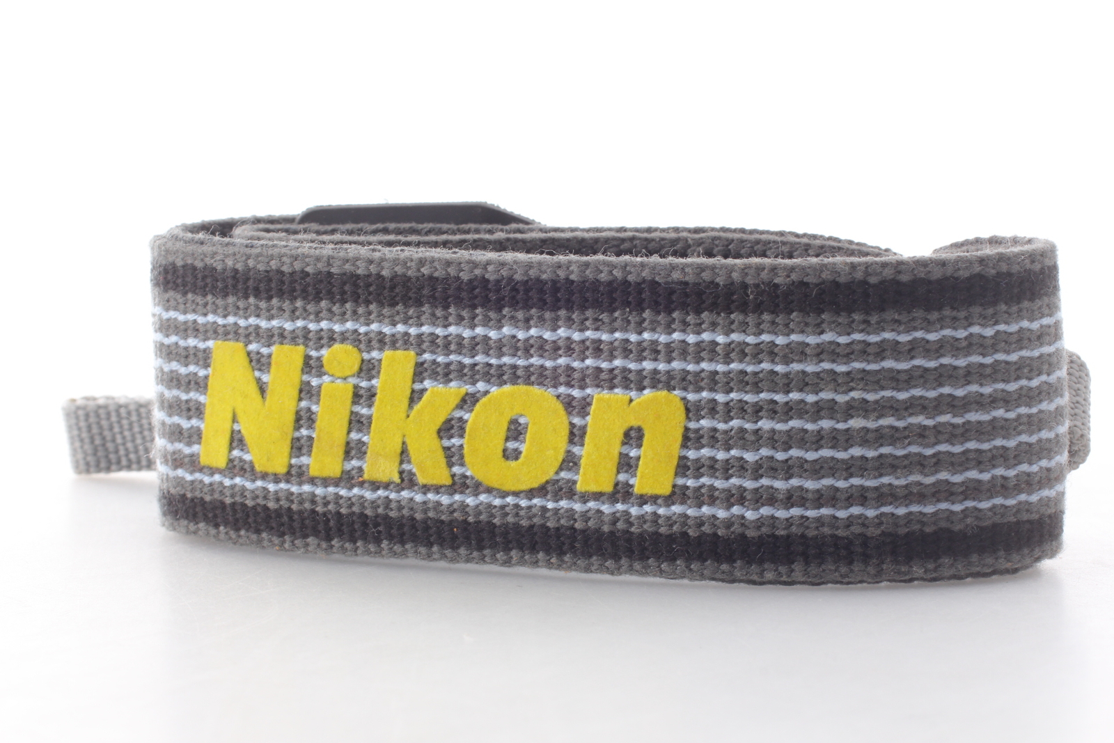 [MINT] Nikon Stripe Gray Yellow Shoulder Neck Strap From JAPAN