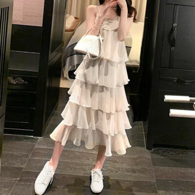 white chiffon slip dress Fashion Flowy Chiffon Plunging Chest Cutout Slip Loose Maxi Dress Likemychoice