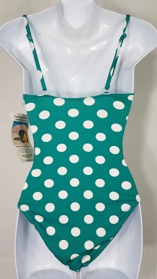 NUEVO CON ETIQUETAS Sun Streak Shape FX Turquesa Blanco Punto Sujetador con Cable Pinup Traje de Baño Damas 6 Foto 4 de 4