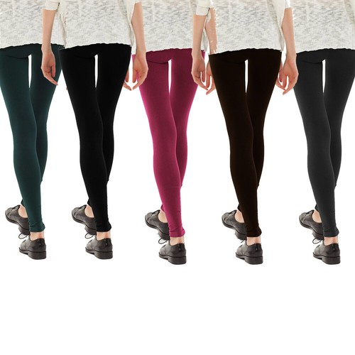 3 LEGGINGS DA DONNA LEGGERMENTE FELPATI MOD. SEMAFORO CONFORTEVOLI COLORATI  | eBay