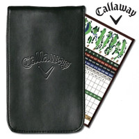 CALLAWAY DELUXE PU LEATHER GOLF SCORE CARD HOLDER +EMBOSSED CALLAWAY LOGO