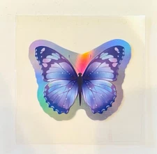 Butterfly Colorful Metallic Stickers Blue Green Red Realistic