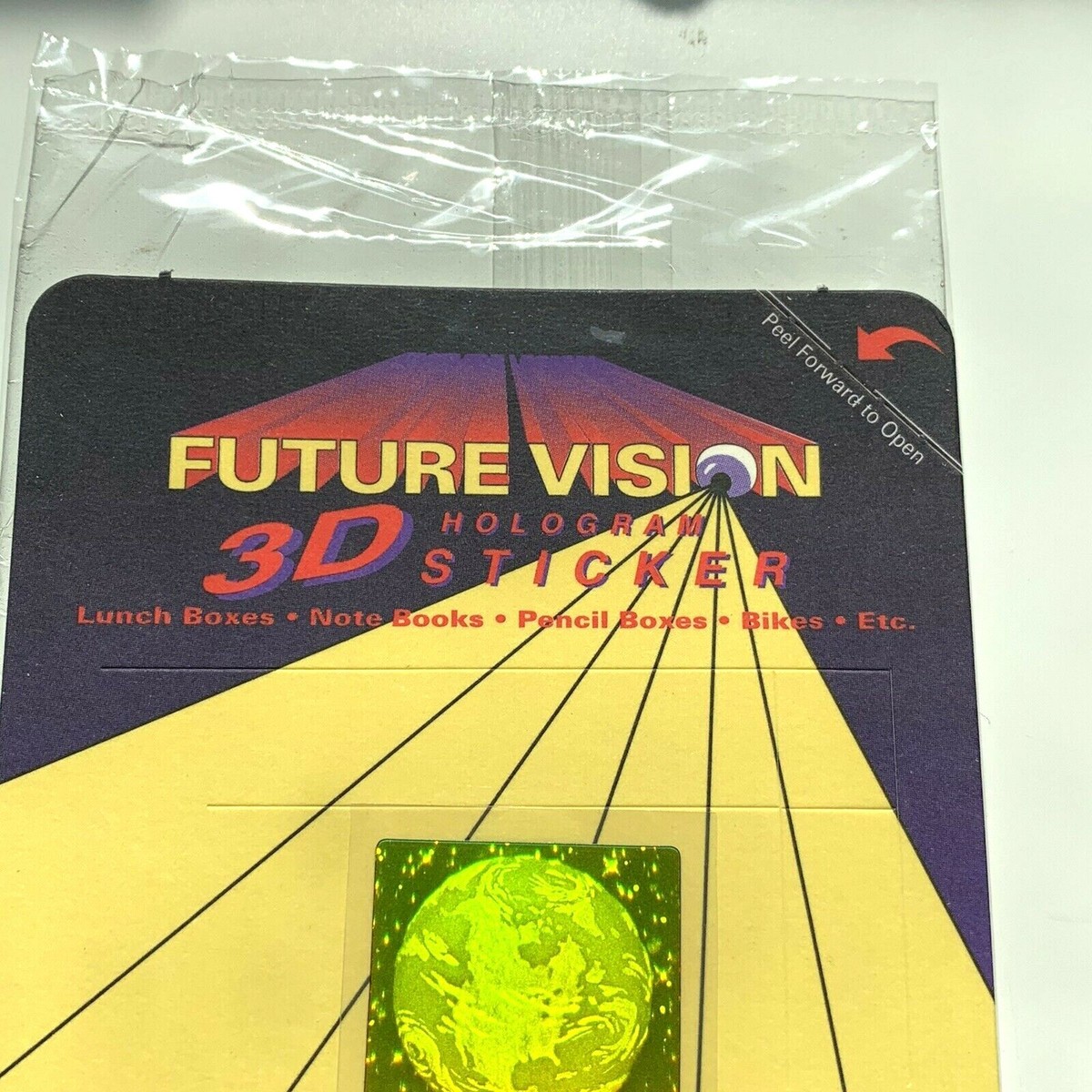 Vintage Polaroid Future Vision 3D Hologram Sticker 1993 Pair