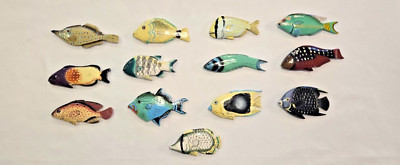 Hand Painted, Handcarved Wooden Reef Fish - Each set comes with all 13 Fish!