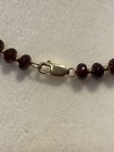 14K Yellow Gold Garnet Citrine Beaded Necklace Vintage Valentines Mothers Day — photo 3