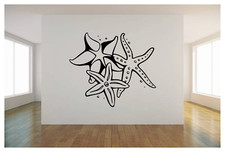 STARFISH GROUP OF 3 WALL VINYL ART DECAL 25X22" BEDROOM HOME DECOR
