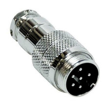 SPINA MASCHIO MICROFONO 6 POLI RADIOAMATORE VHF RADIO CB SCHERMATO VOLANTE