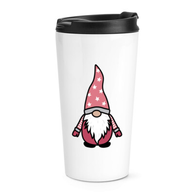 Gonk Wichtel rosa klassisch Scandi Travel Mug Tasse Becher Weihnachtsgeschenk lustig