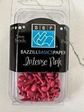Bazzill Basic Paper Intense Pink 5mm Brads 75PC Scrapbooking Crafts Art Album