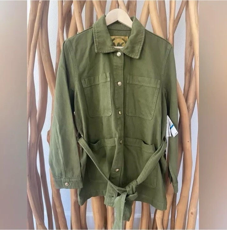 GIACCA MICHAEL KORS COTONE OLIVA FUMÈ NUOVA CON ETICHETTE Taglia:M