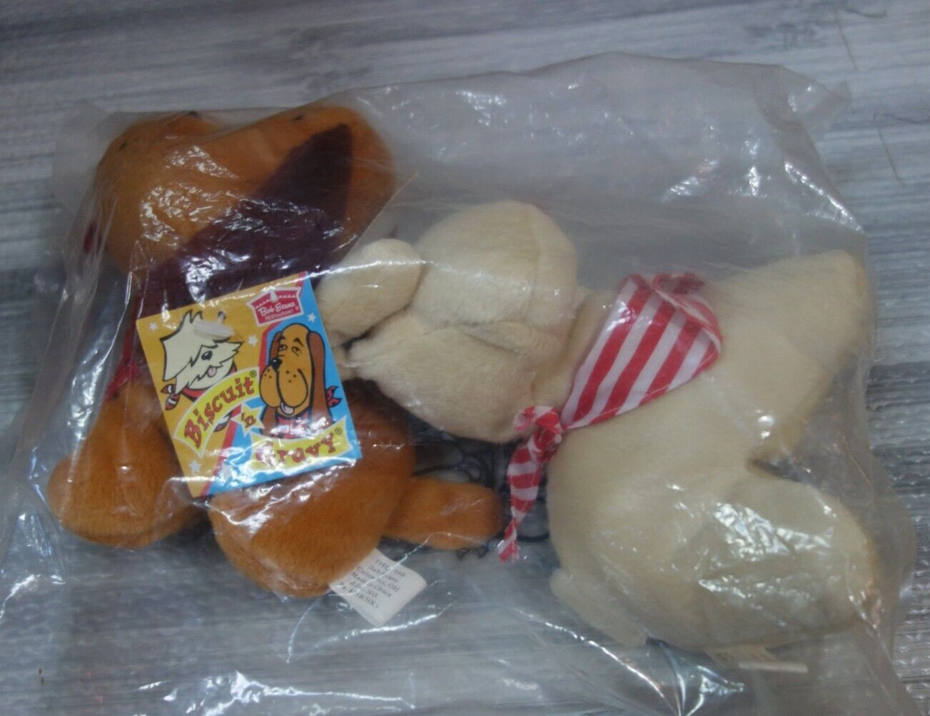 Vintage Biscuit 'n Gravy Dogs Pups Plush Bob Evans Restaurant NOS