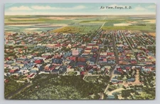 Air View Fargo North Dakota Postcard