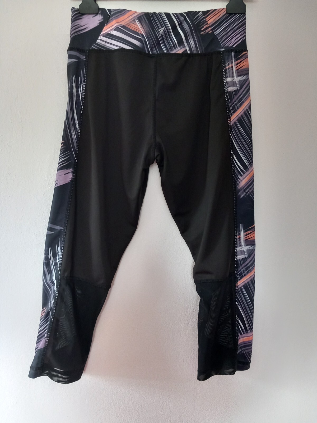 Primark Black Multicoloured Panel Mesh Detail Exercise Fitness Leggings