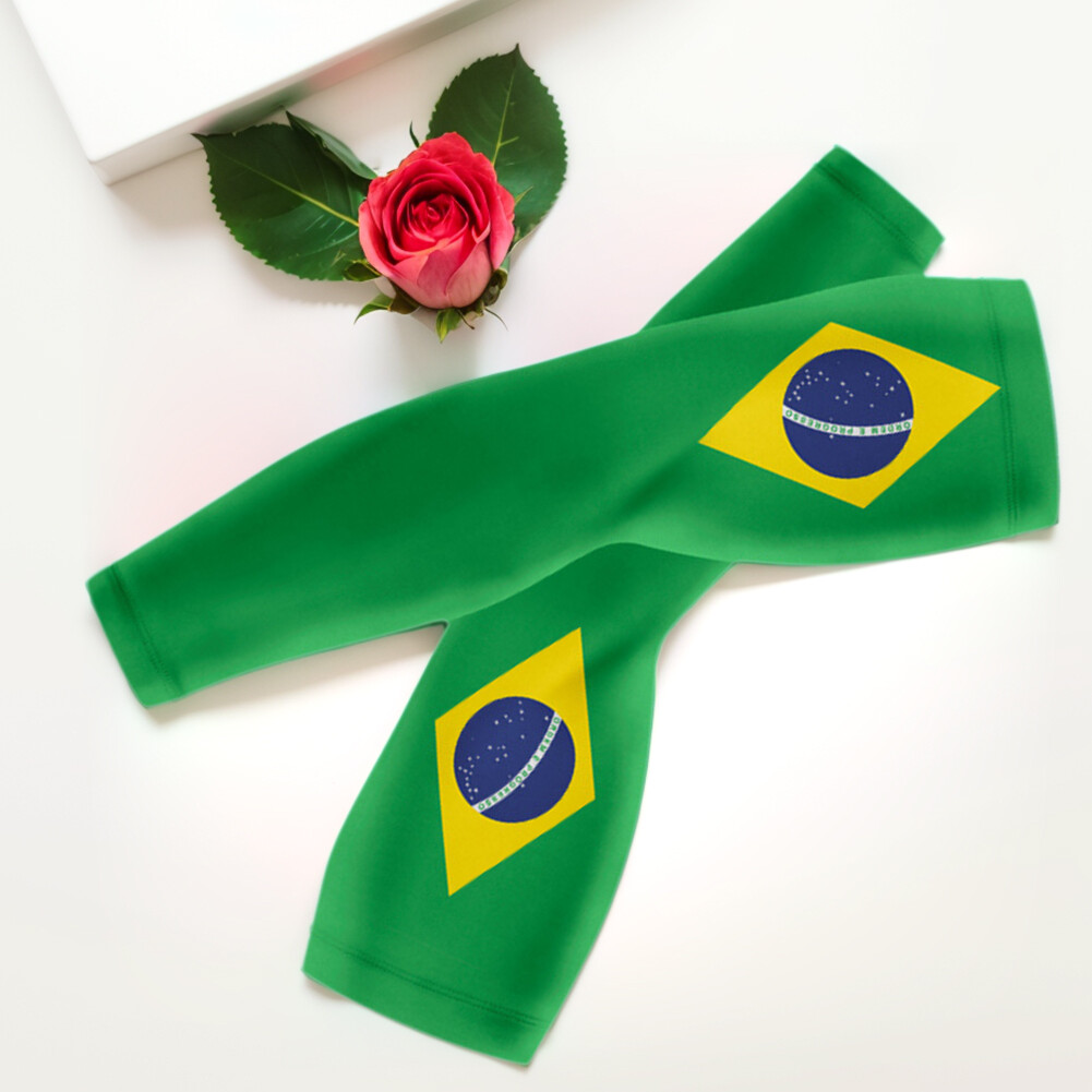 Flag Arm Sleeves Ice Silk Arm Covers for Golf Football Baseball (Brazil